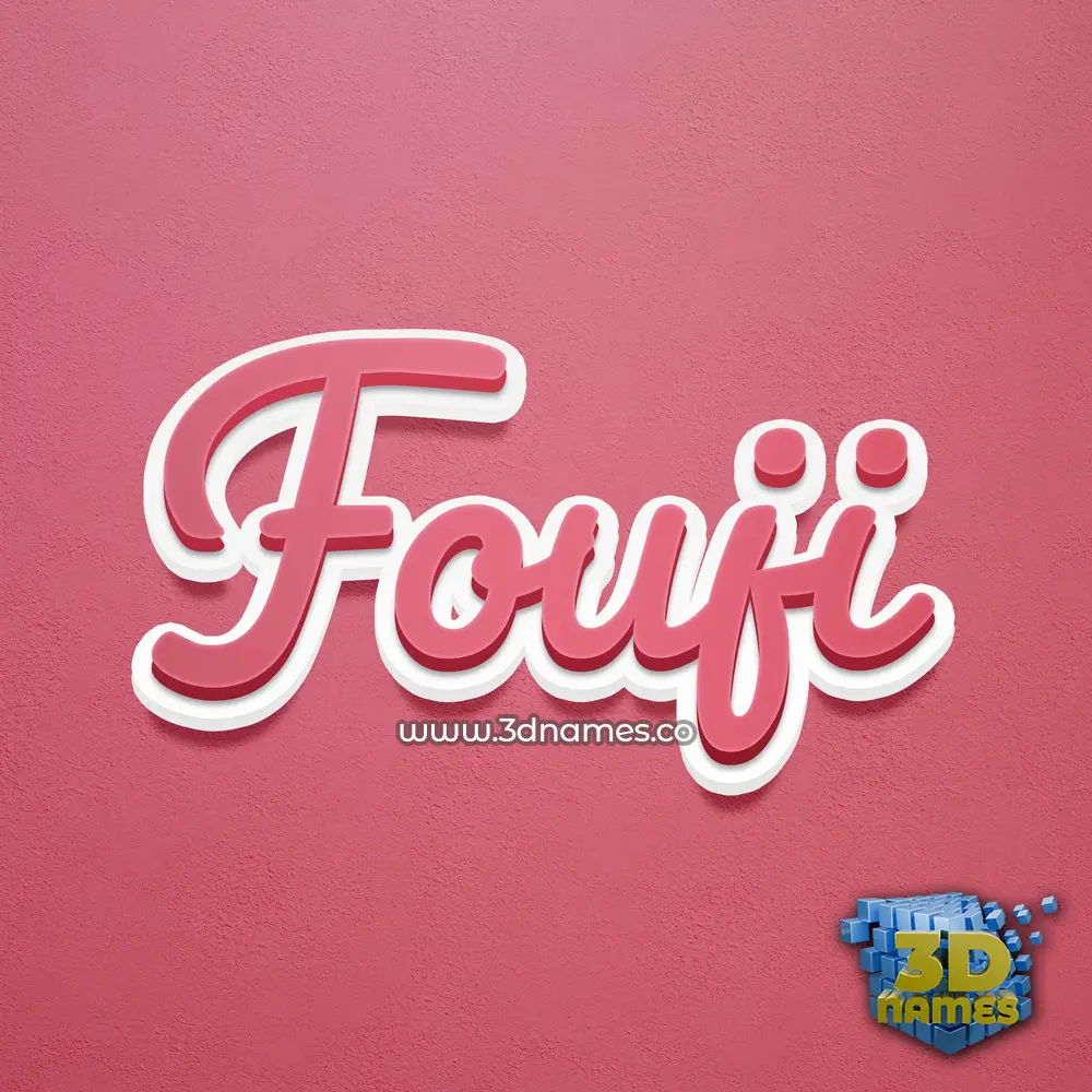 fouji in Red Scribble style - 3D name wallpaper