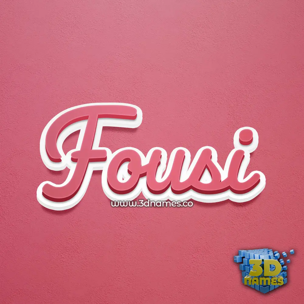 fousi in Red Scribble style - 3D name wallpaper