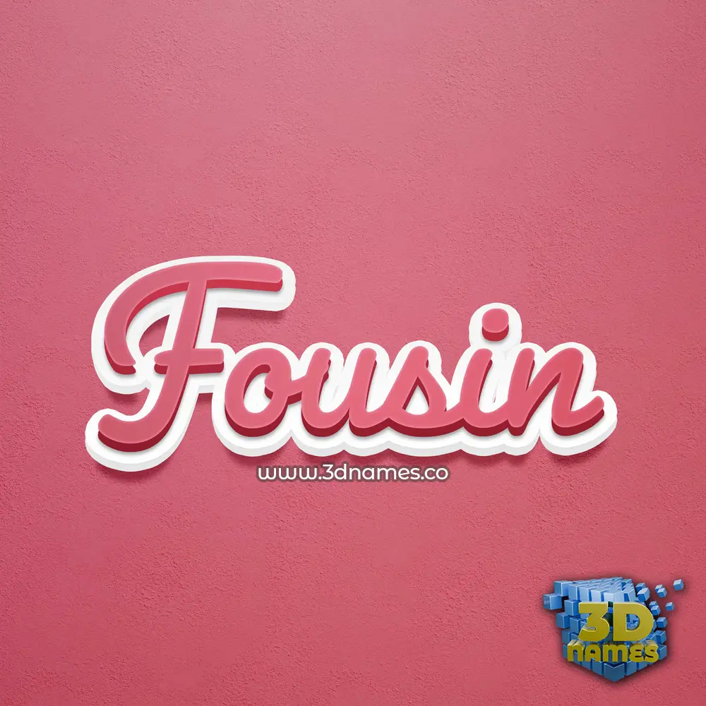 fousin in Red Scribble style - 3D name wallpaper