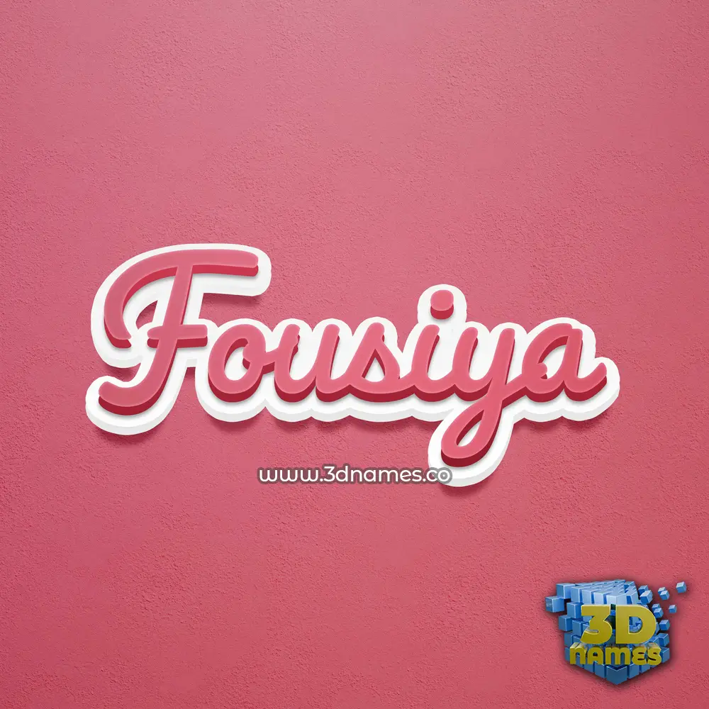 fousiya in Red Scribble style - 3D name wallpaper