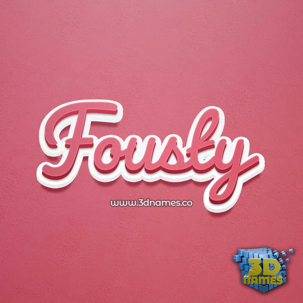 fousty in Red Scribble style - 3D name wallpaper