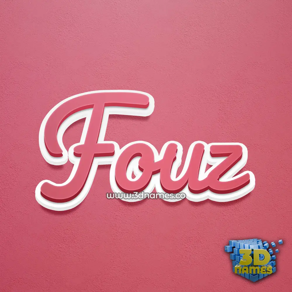 fouz in Red Scribble style - 3D name wallpaper