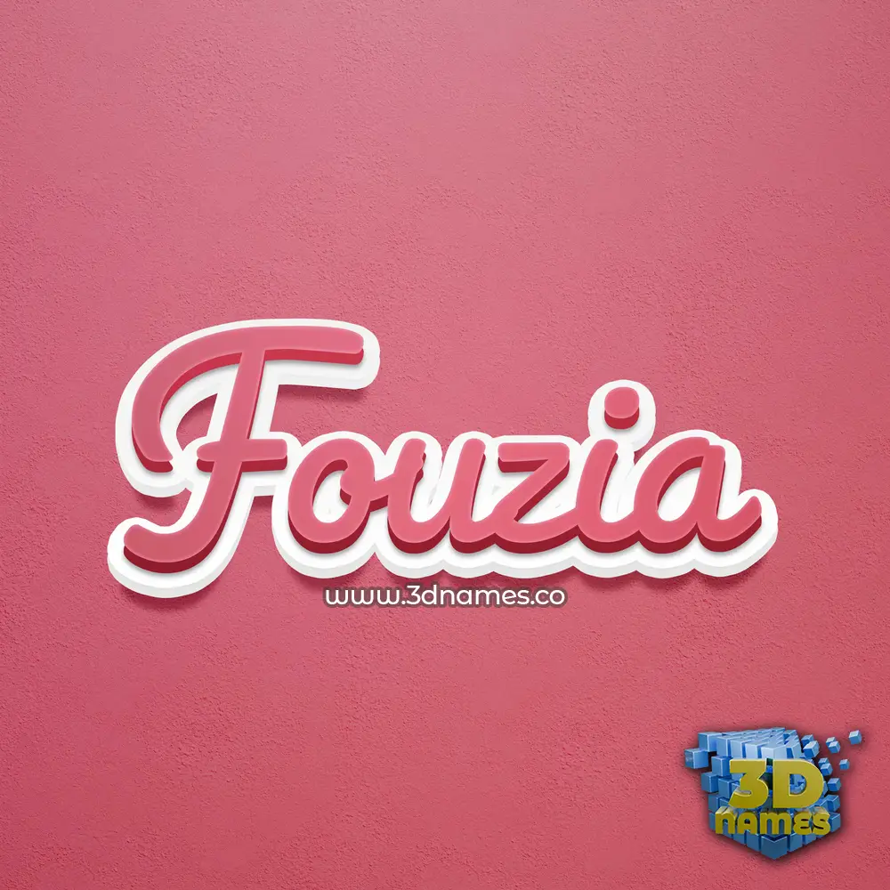 fouzia in Red Scribble style - 3D name wallpaper