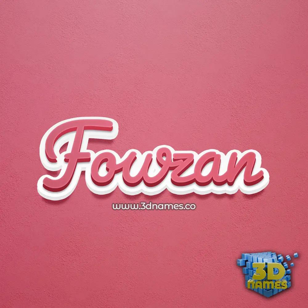 fowzan in Red Scribble style - 3D name wallpaper