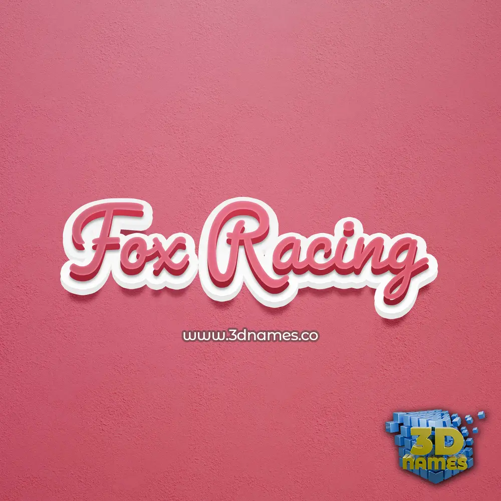 fox racing in Red Scribble style - 3D name wallpaper