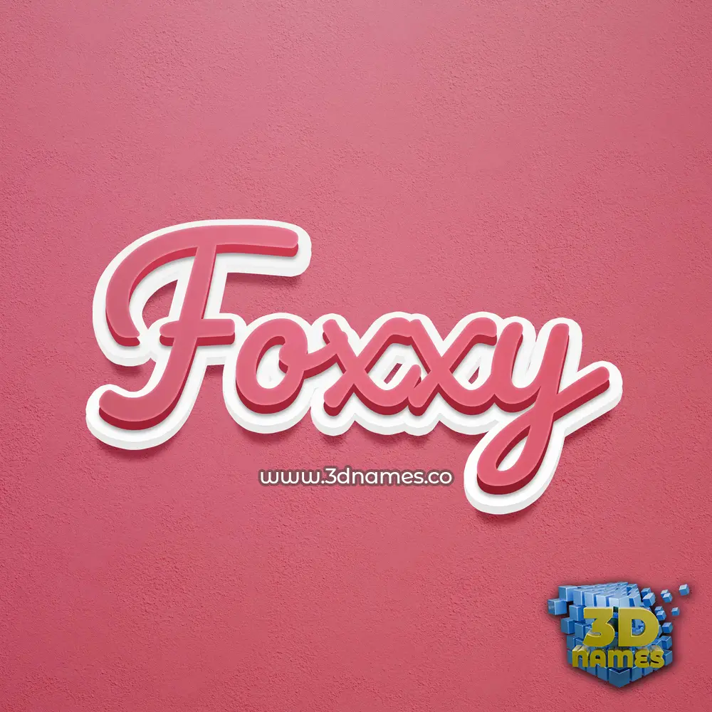 foxxy in Red Scribble style - 3D name wallpaper