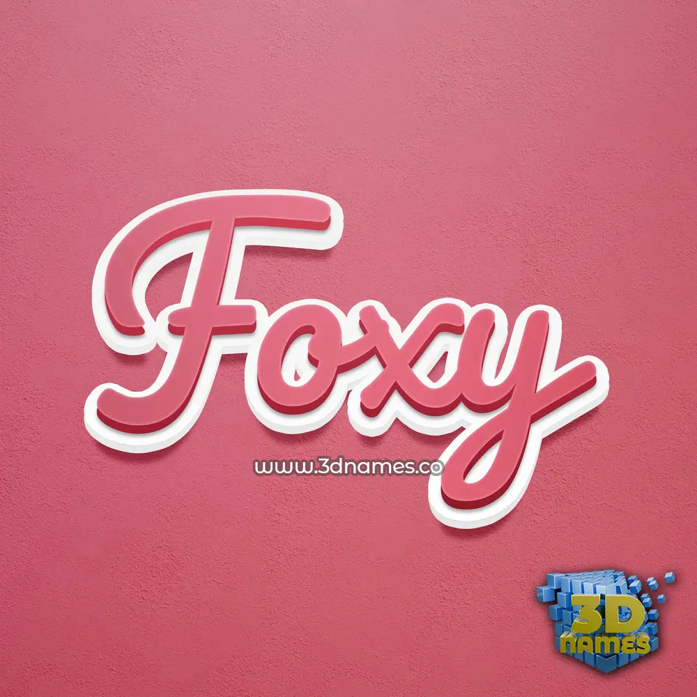 foxy in Red Scribble style - 3D name wallpaper