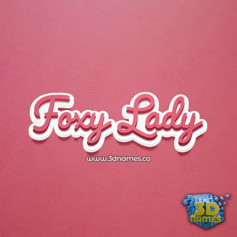 foxy lady in Red Scribble style - 3D name wallpaper