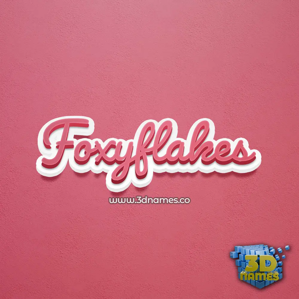 foxyflakes in Red Scribble style - 3D name wallpaper