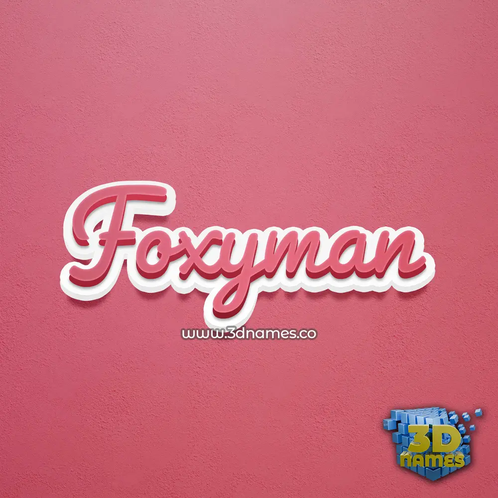 foxyman in Red Scribble style - 3D name wallpaper