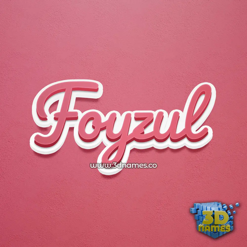 foyzul in Red Scribble style - 3D name wallpaper