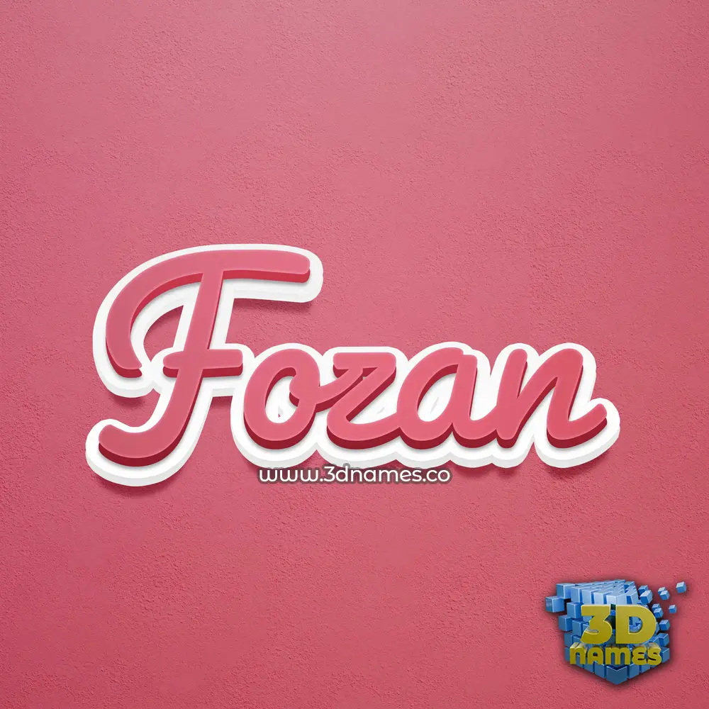 fozan in Red Scribble style - 3D name wallpaper