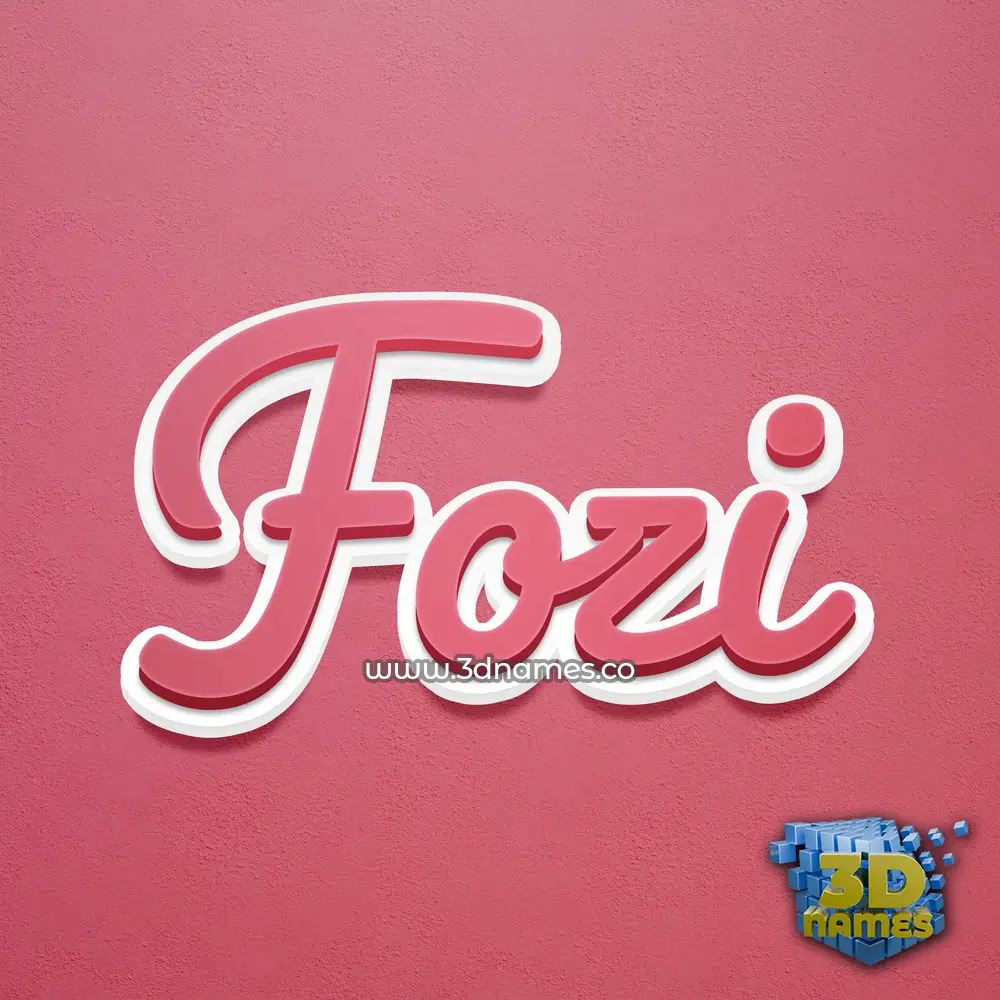 fozi in Red Scribble style - 3D name wallpaper