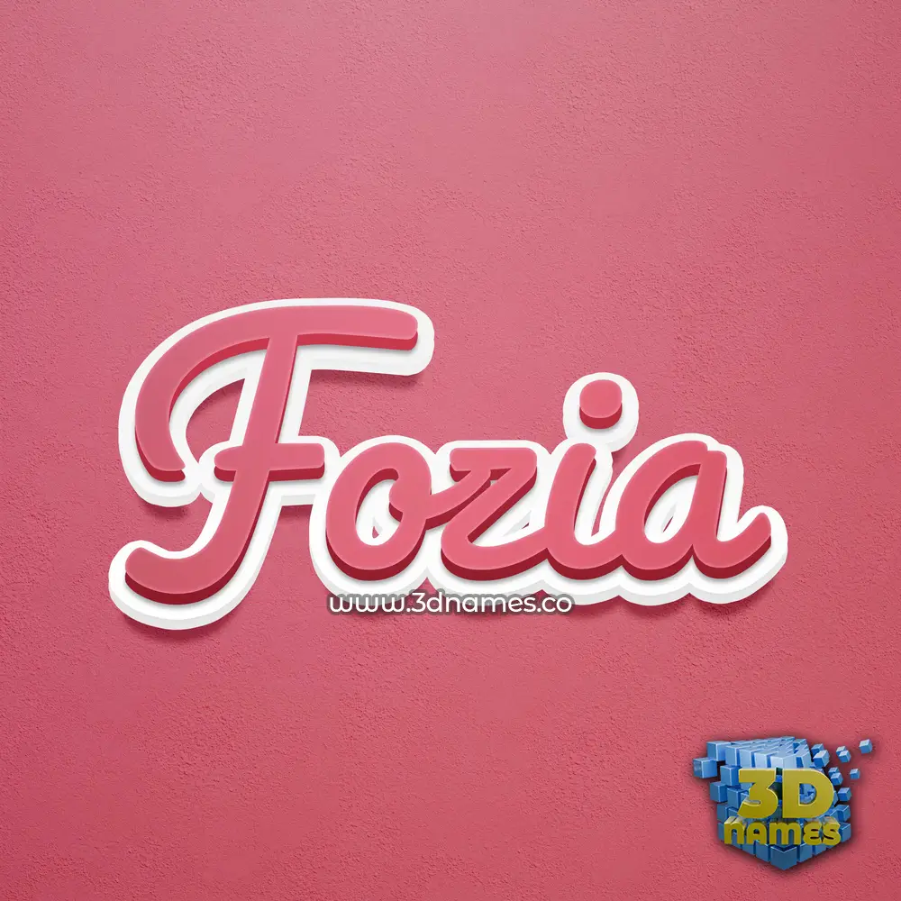 fozia in Red Scribble style - 3D name wallpaper