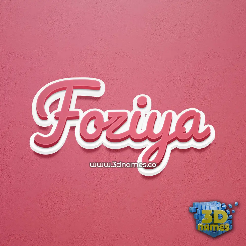 foziya in Red Scribble style - 3D name wallpaper