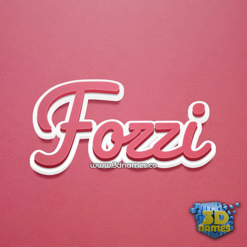 fozzi in Red Scribble style - 3D name wallpaper