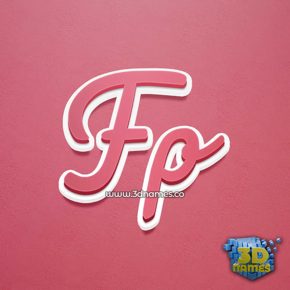 fp in Red Scribble style - 3D name wallpaper