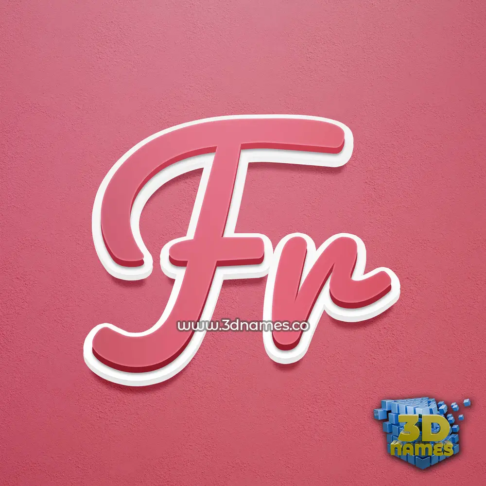 fr in Red Scribble style - 3D name wallpaper