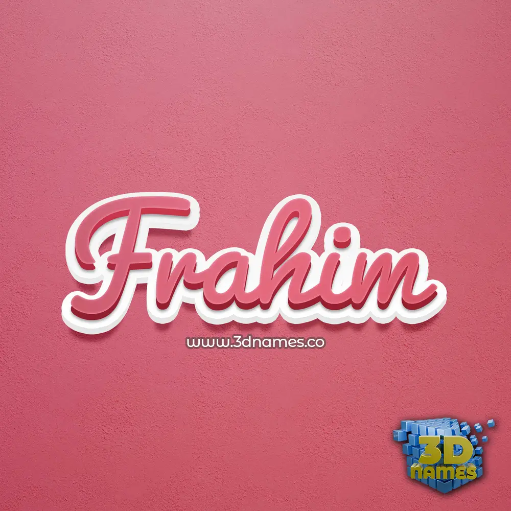 frahim in Red Scribble style - 3D name wallpaper