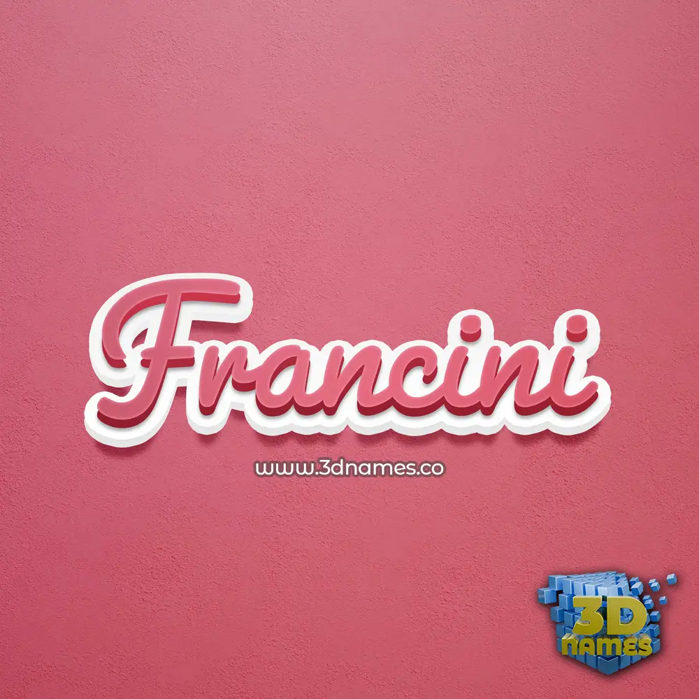 francini in Red Scribble style - 3D name wallpaper