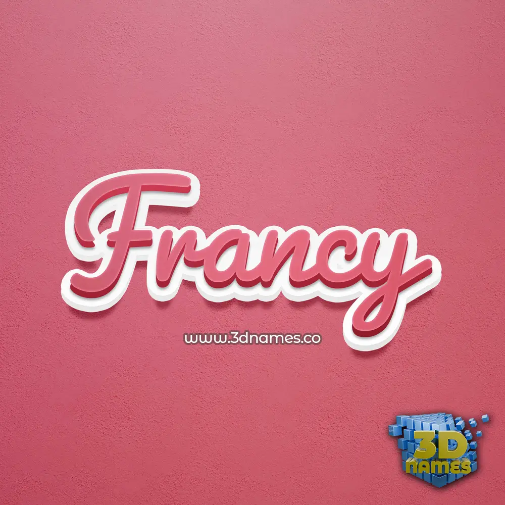 francy in Red Scribble style - 3D name wallpaper