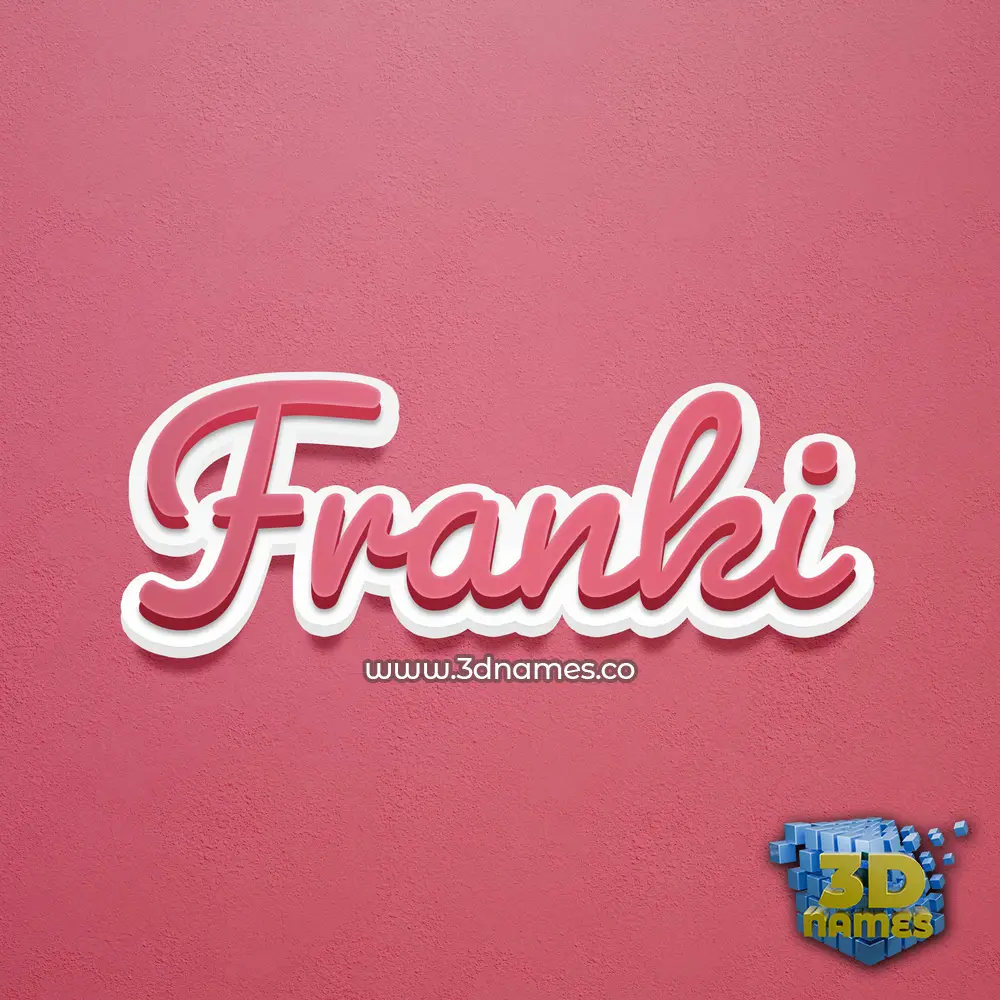 franki in Red Scribble style - 3D name wallpaper