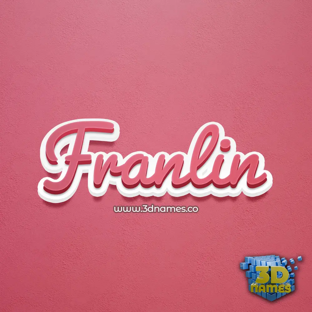 franlin in Red Scribble style - 3D name wallpaper