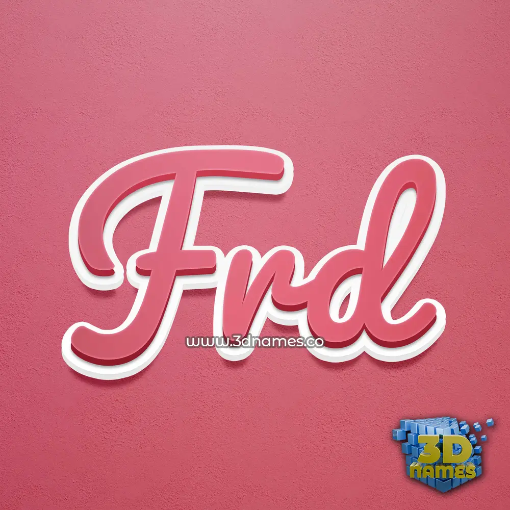 frd in Red Scribble style - 3D name wallpaper