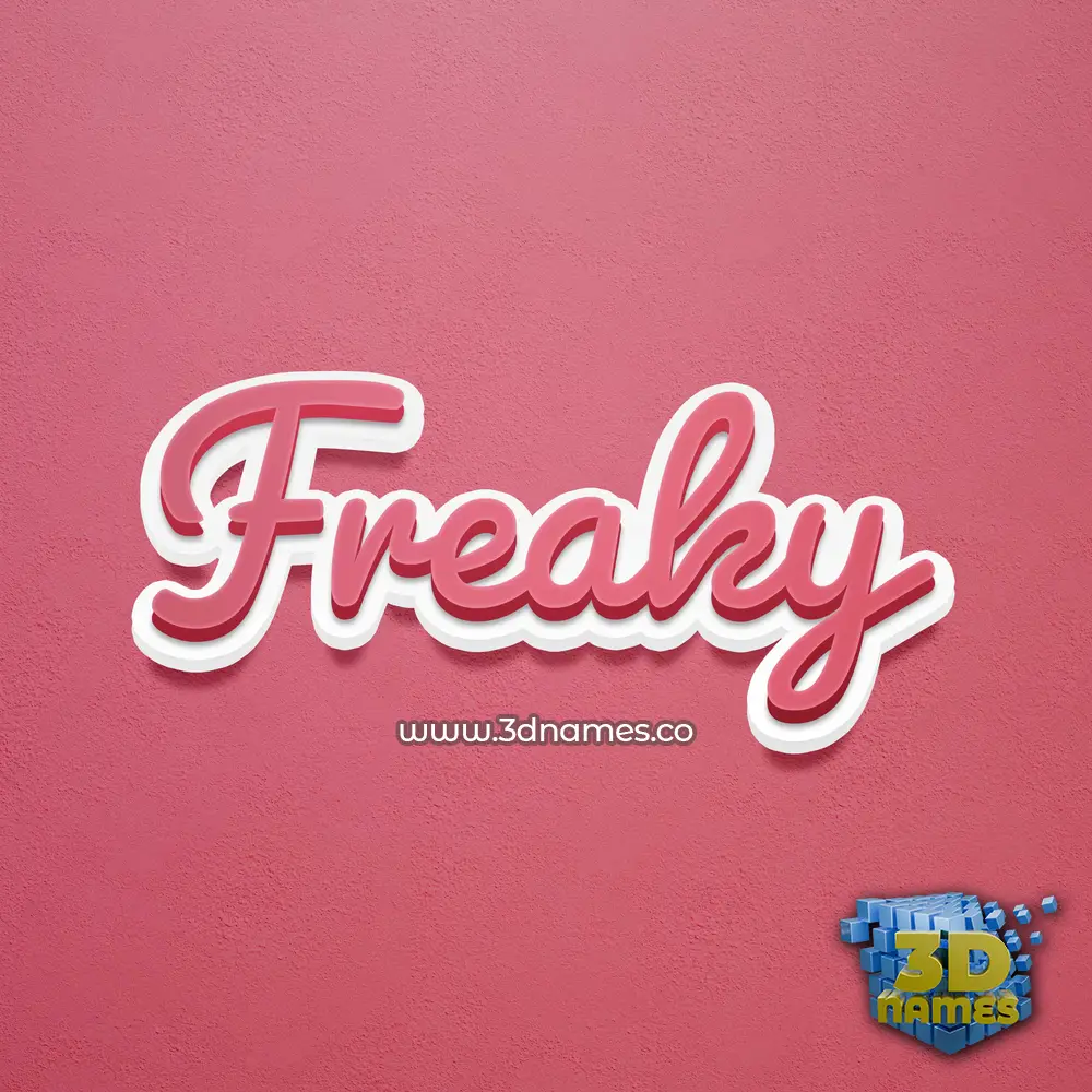 freaky in Red Scribble style - 3D name wallpaper