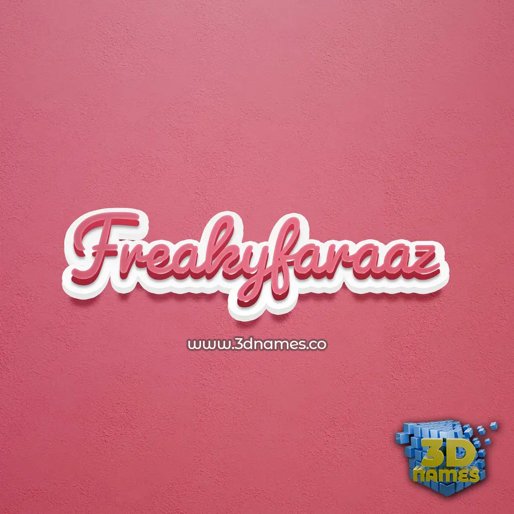 freakyfaraaz in Red Scribble style - 3D name wallpaper