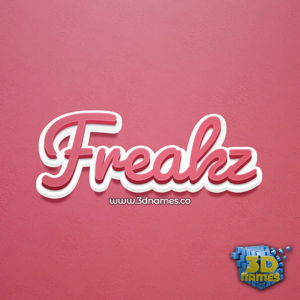freakz in Red Scribble style - 3D name wallpaper