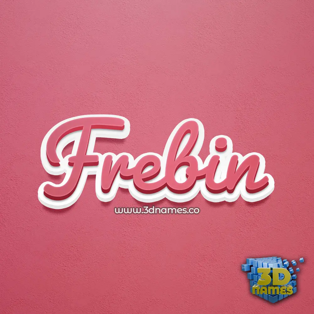 frebin in Red Scribble style - 3D name wallpaper
