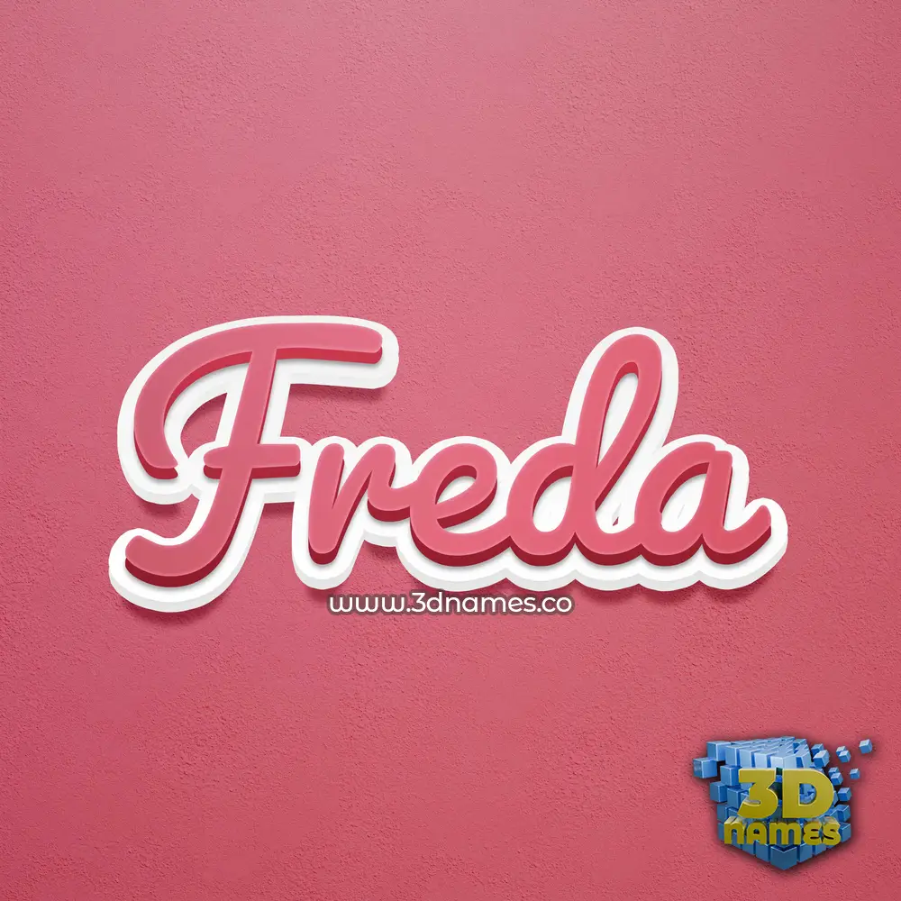 freda in Red Scribble style - 3D name wallpaper