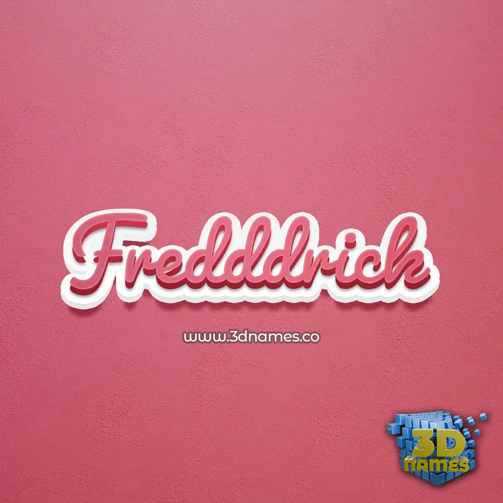 fredddrick in Red Scribble style - 3D name wallpaper