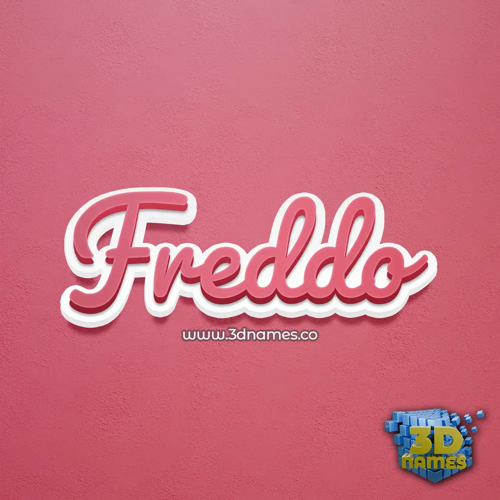 freddo in Red Scribble style - 3D name wallpaper