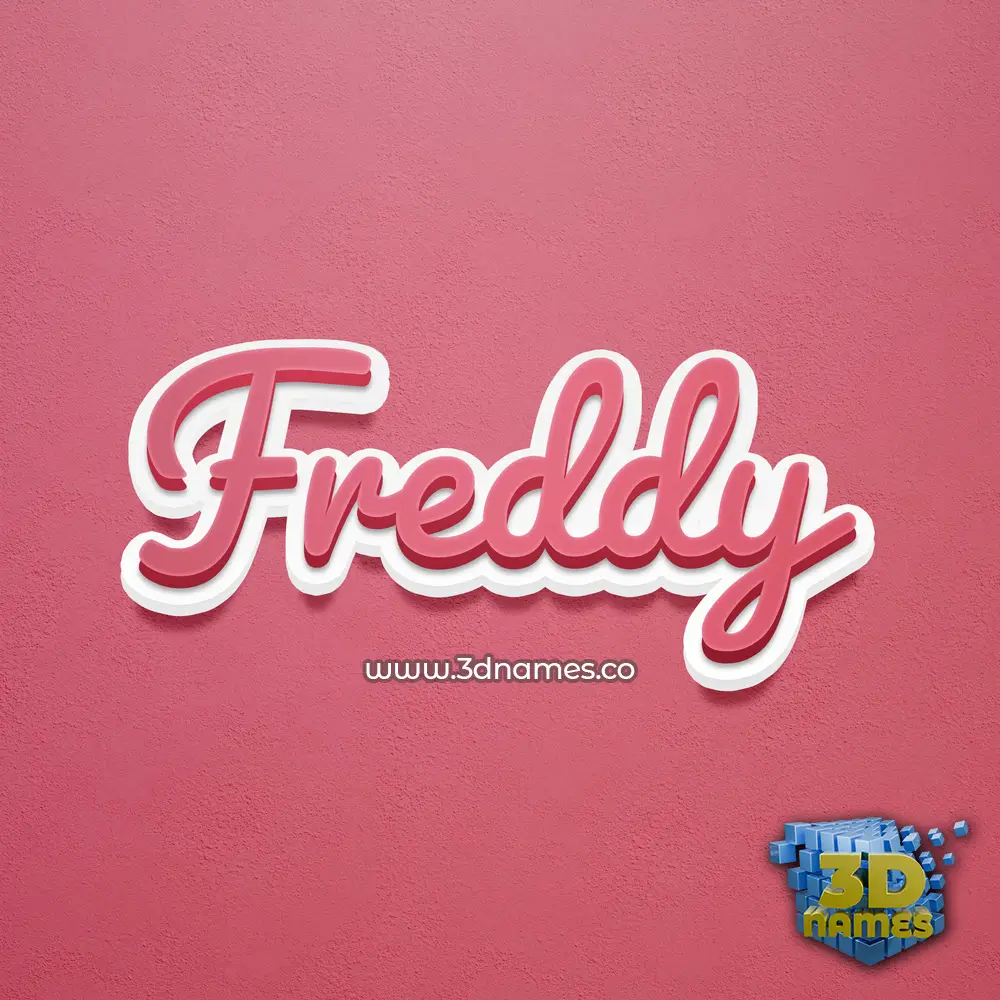 freddy in Red Scribble style - 3D name wallpaper