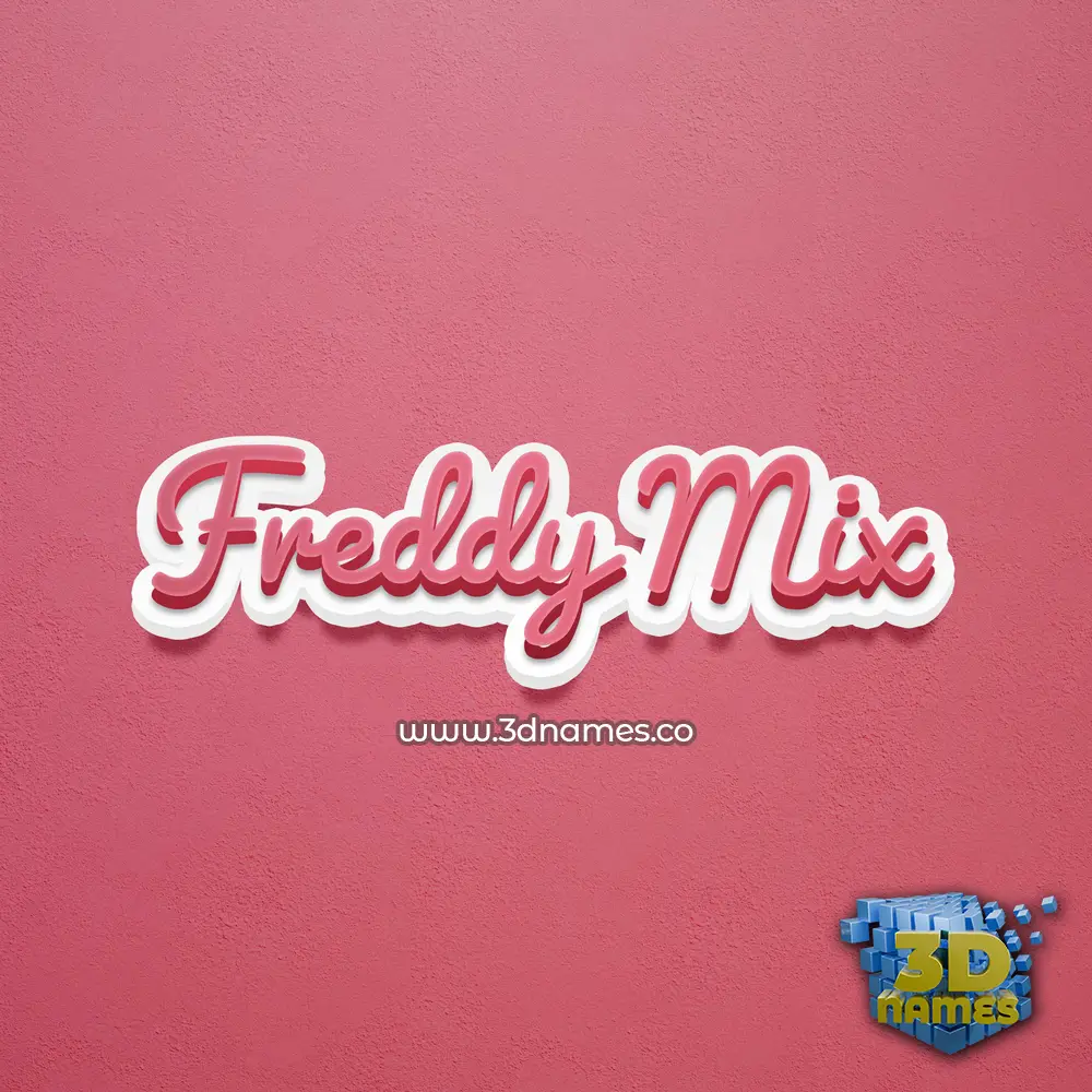 freddy mix in Red Scribble style - 3D name wallpaper