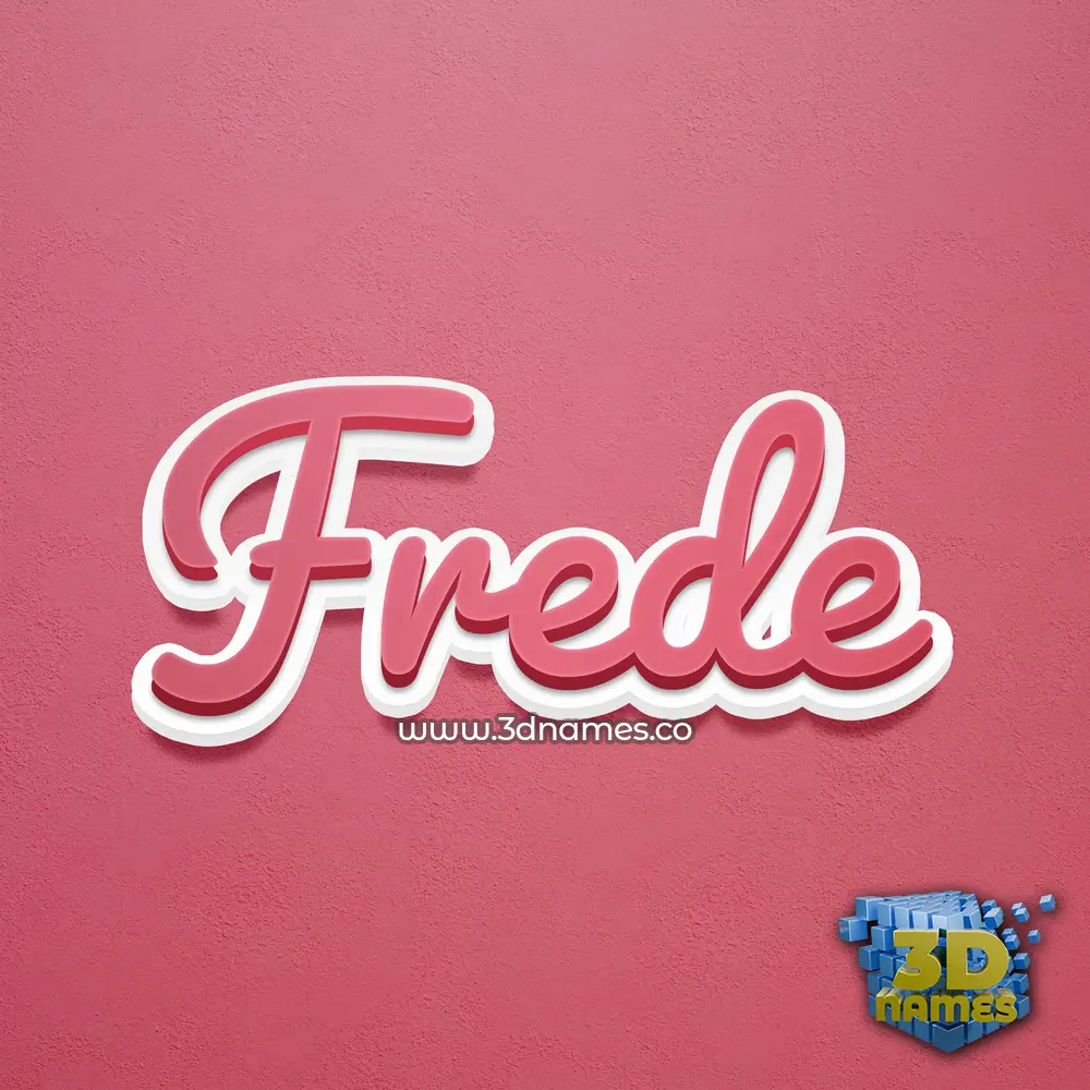 frede in Red Scribble style - 3D name wallpaper