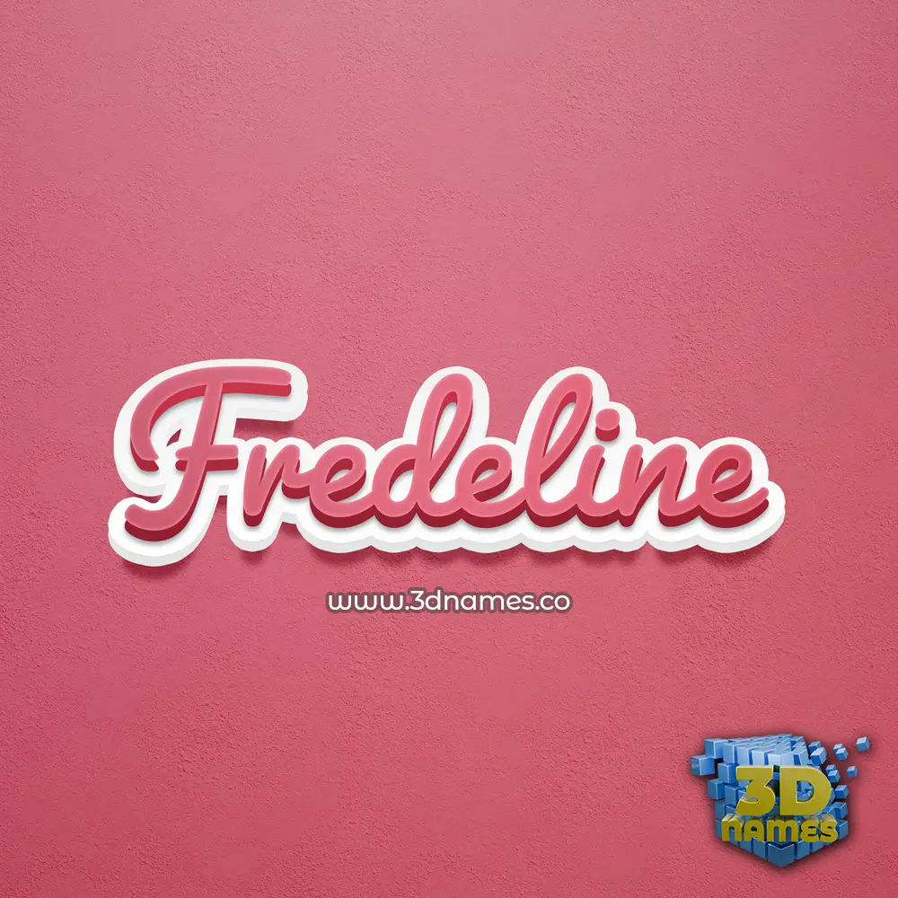 fredeline in Red Scribble style - 3D name wallpaper