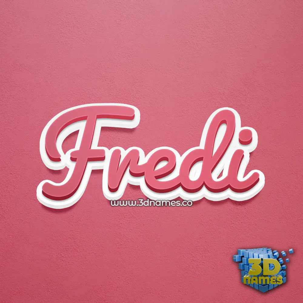 fredi in Red Scribble style - 3D name wallpaper