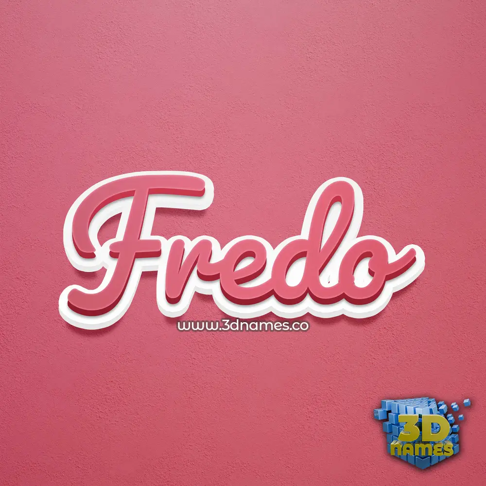 fredo in Red Scribble style - 3D name wallpaper