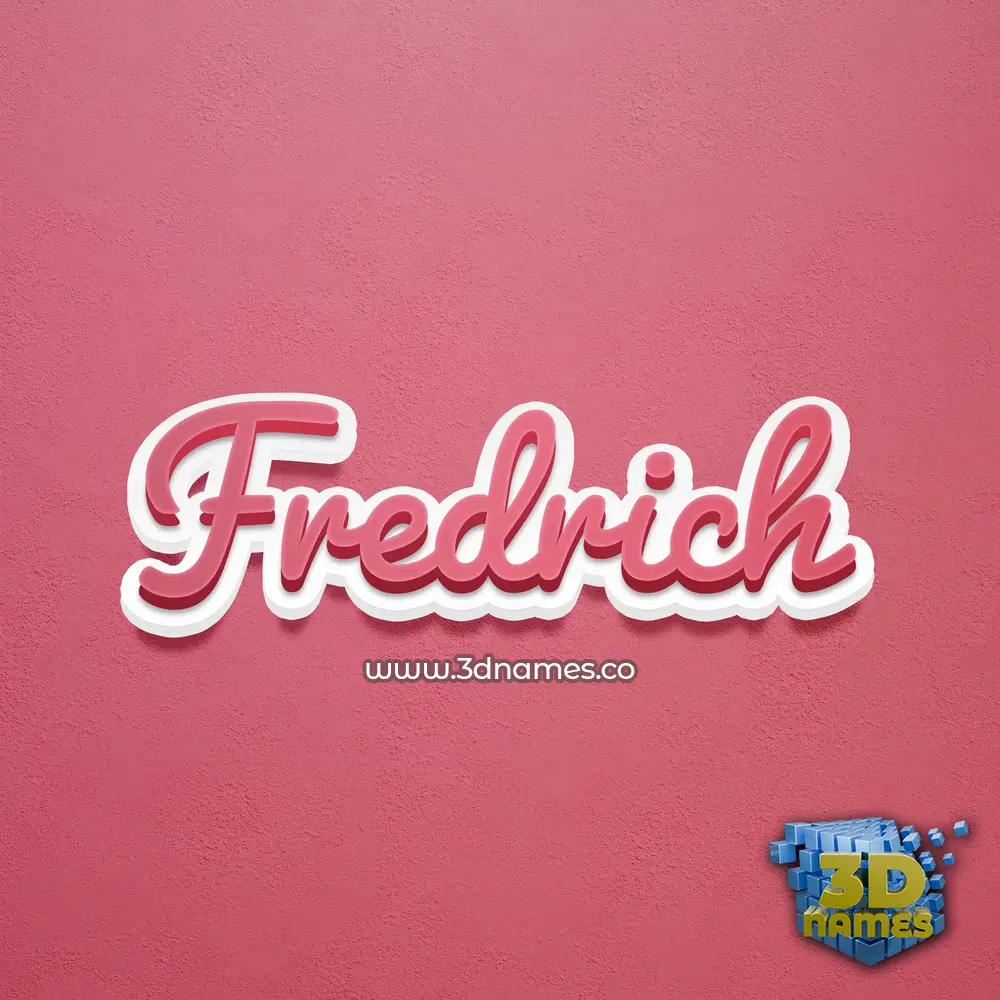 fredrich in Red Scribble style - 3D name wallpaper