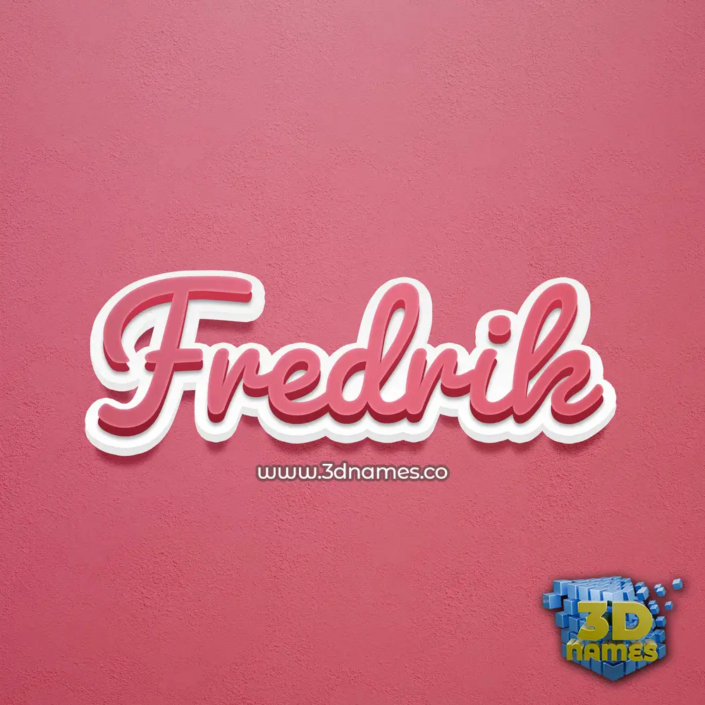 fredrik in Red Scribble style - 3D name wallpaper