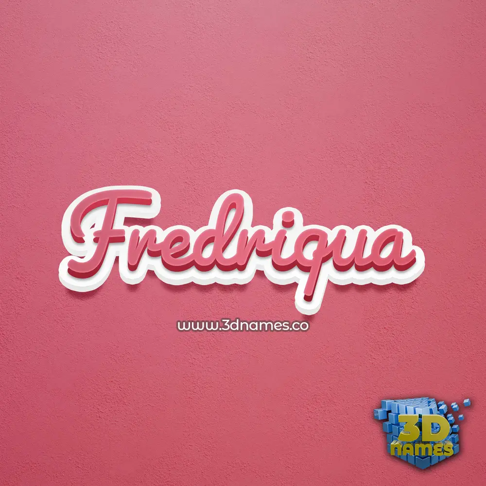 fredriqua in Red Scribble style - 3D name wallpaper