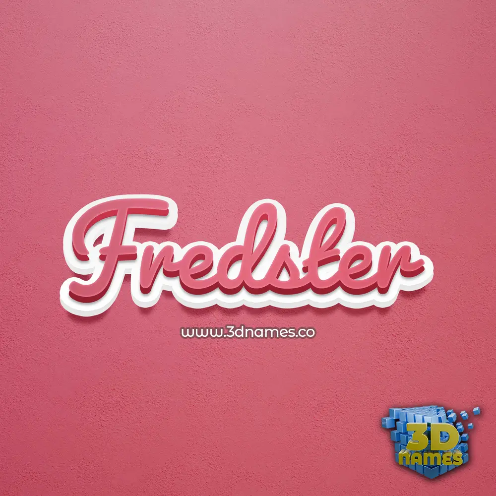 fredster in Red Scribble style - 3D name wallpaper