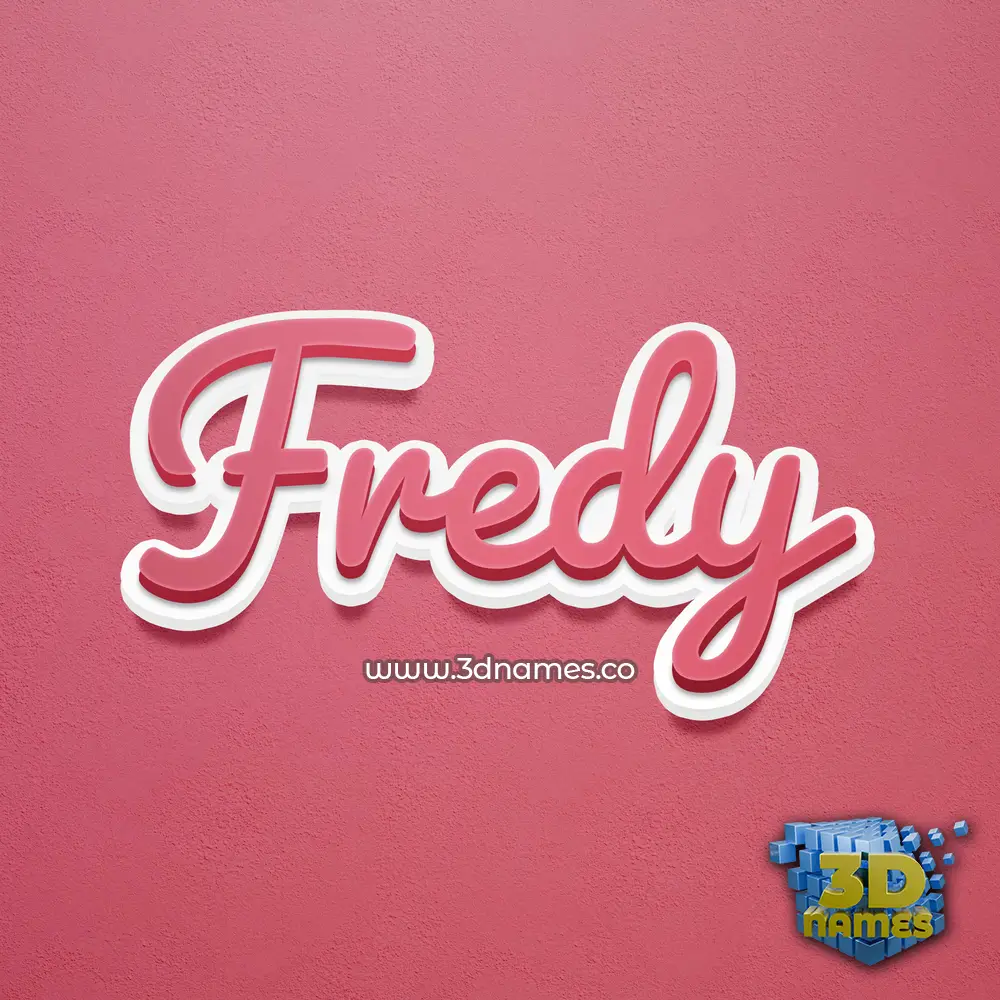 fredy in Red Scribble style - 3D name wallpaper