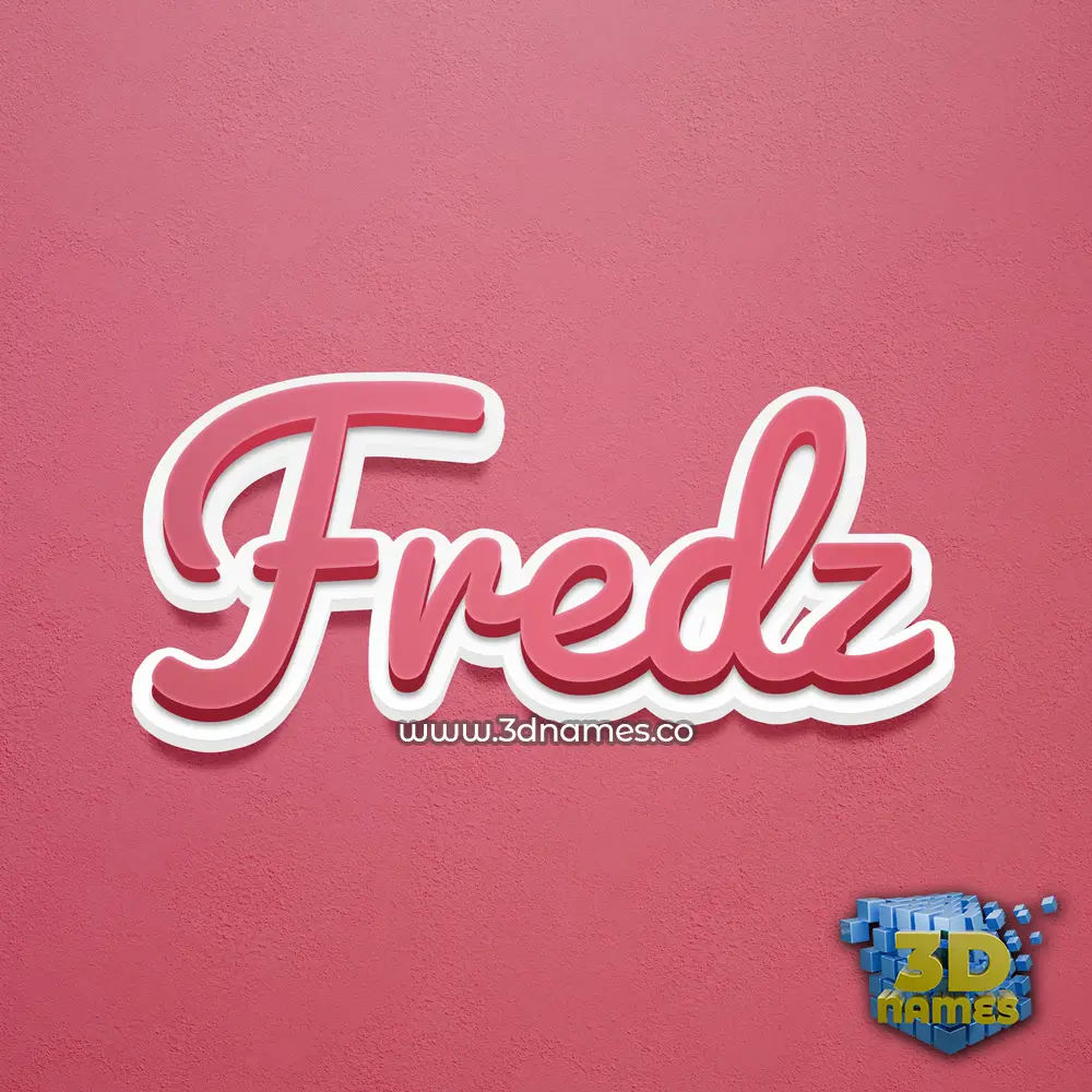 fredz in Red Scribble style - 3D name wallpaper