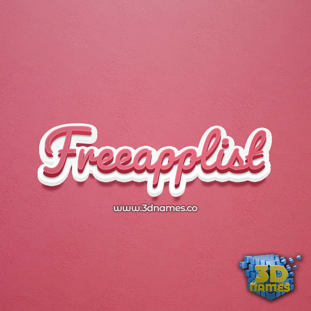 freeapplist in Red Scribble style - 3D name wallpaper