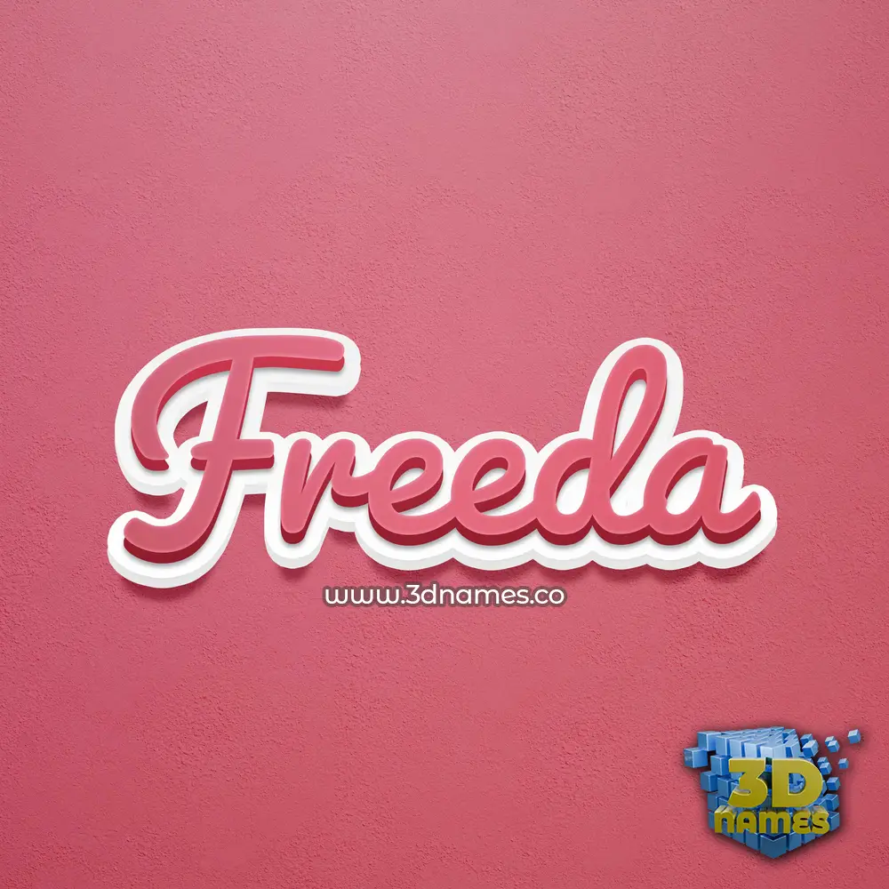 freeda in Red Scribble style - 3D name wallpaper