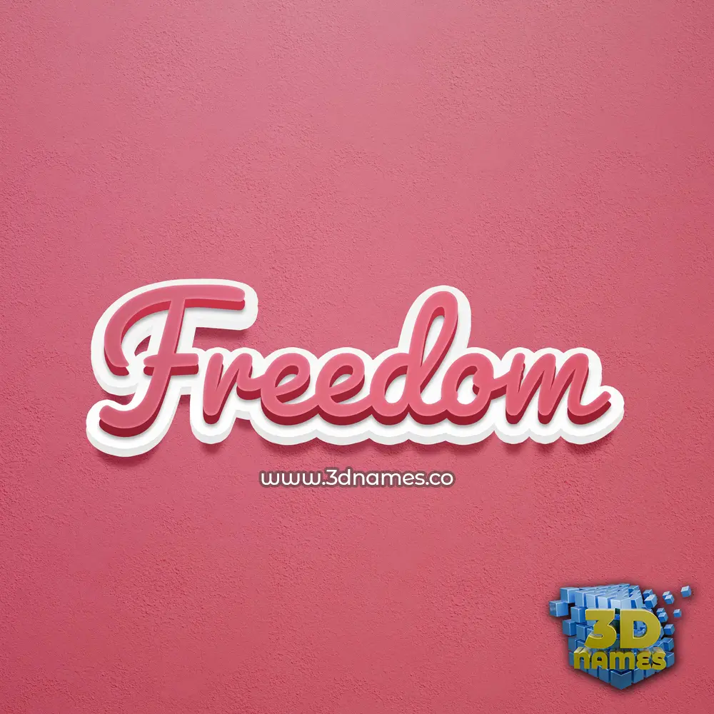 freedom in Red Scribble style - 3D name wallpaper